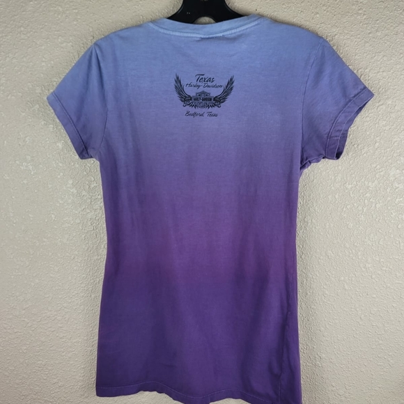 Harley Davidson Sz L short sleeve tee hombre print purple - Picture 2 of 6